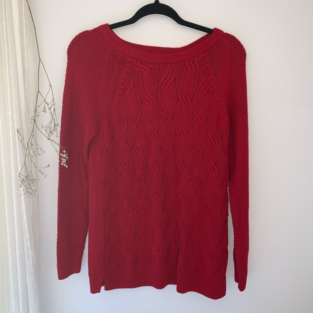 Women’s SONOMA Twisted Cable-knit Sweater Red S